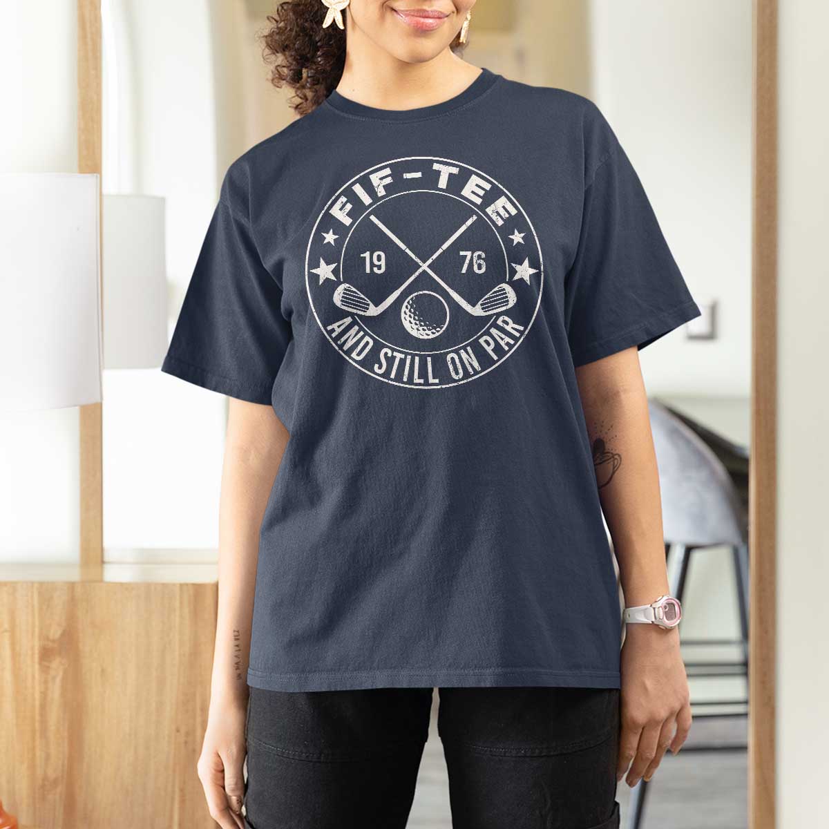 50th Birthday Golf T Shirt For Women Vintage 1976 Fif Tee And Still On Par Golf Lover Gift