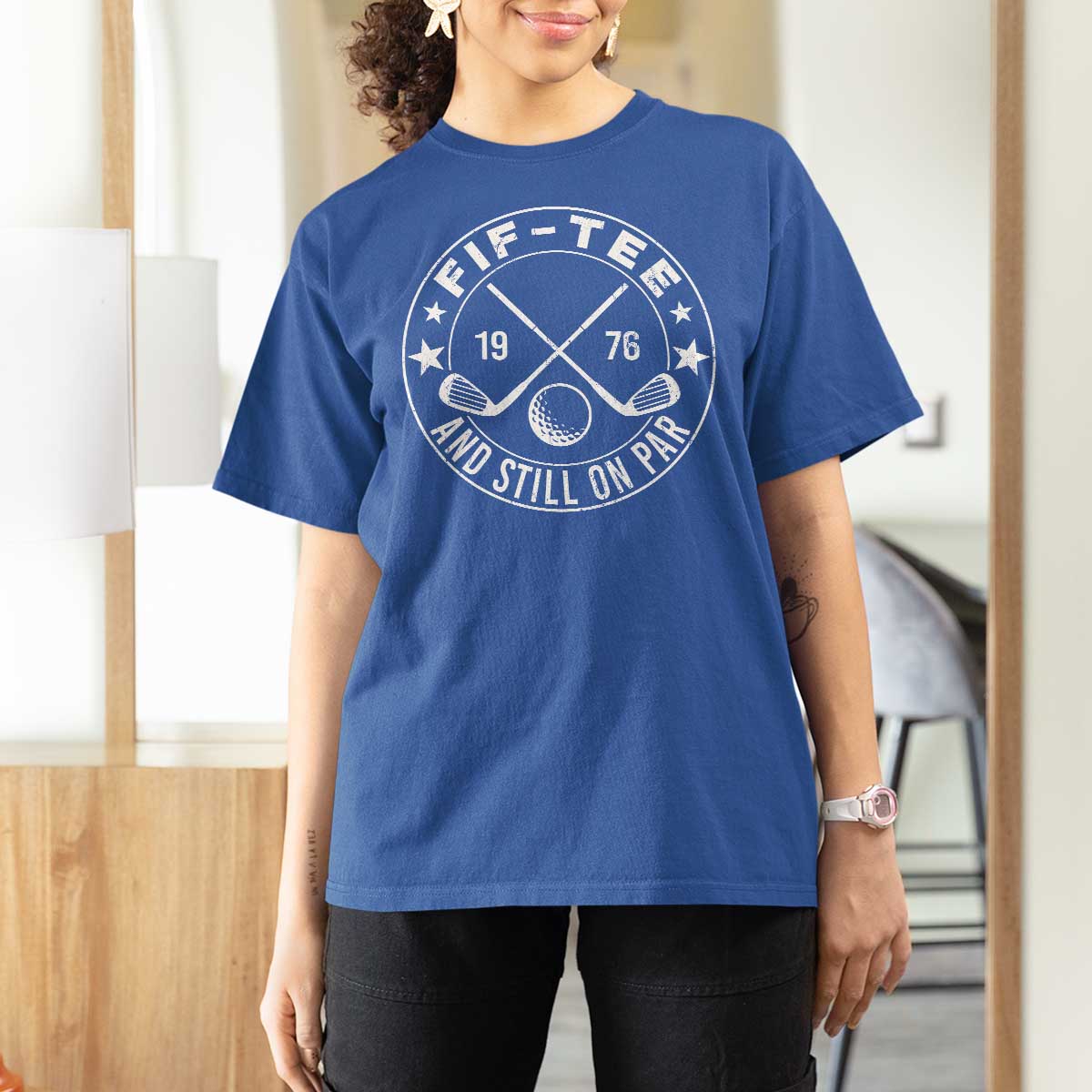 50th Birthday Golf T Shirt For Women Vintage 1976 Fif Tee And Still On Par Golf Lover Gift