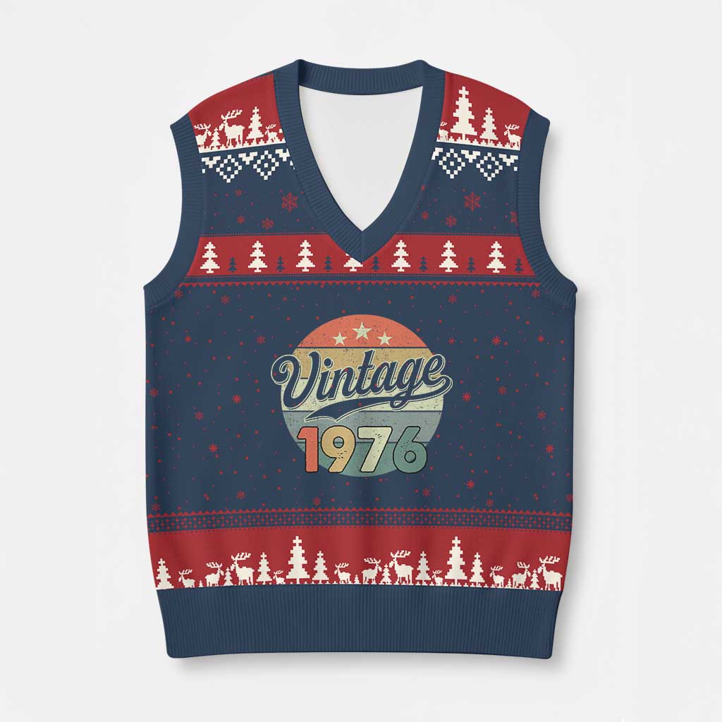 Vintage 1976 V-Neck Knit Sweater Vest 50 Year Old 50th Birthday Gifts