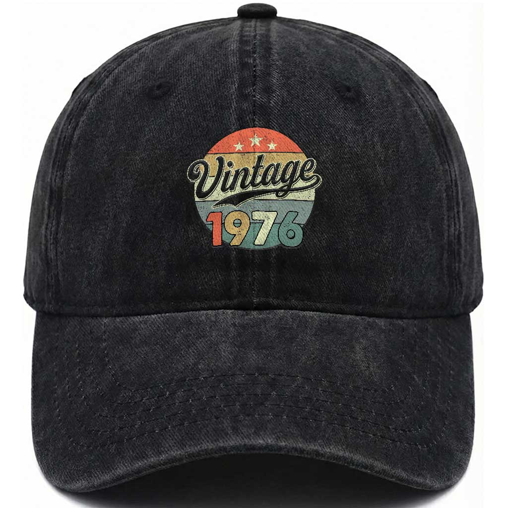 Vintage 1976 Washed Cotton Baseball Cap 50 Year Old 50th Birthday Gifts