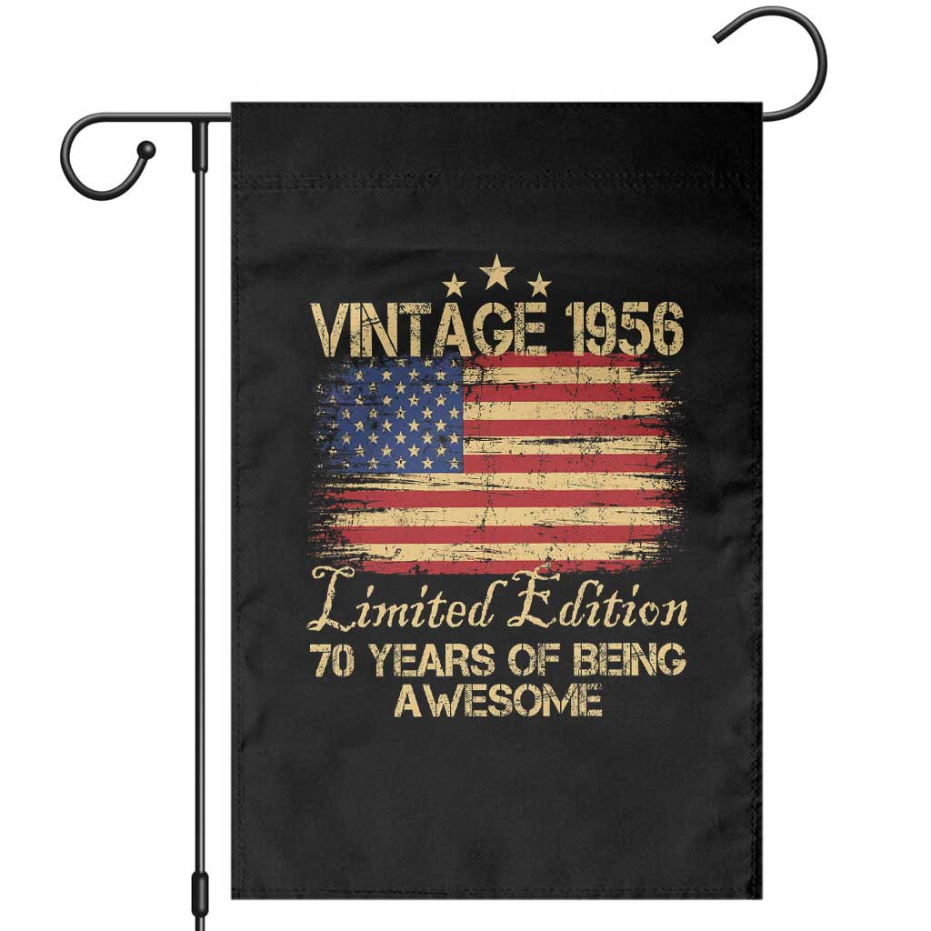 70th Birthday Garden Flag Vintage 1956 Limited Edition 70 Year Old Birthday USA Flag