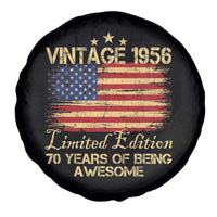 70th Birthday Spare Tire Cover Vintage 1956 Limited Edition 70 Year Old Birthday USA Flag