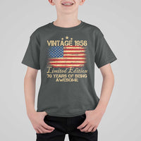 70th Birthday T Shirt For Kid Vintage 1956 Limited Edition 70 Year Old Birthday USA Flag