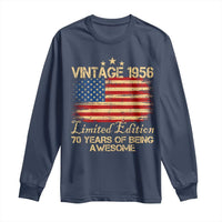 70th Birthday Long Sleeve Shirt Vintage 1956 Limited Edition 70 Year Old Birthday USA Flag