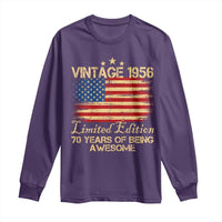 70th Birthday Long Sleeve Shirt Vintage 1956 Limited Edition 70 Year Old Birthday USA Flag