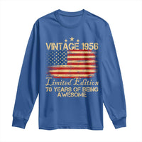 70th Birthday Long Sleeve Shirt Vintage 1956 Limited Edition 70 Year Old Birthday USA Flag