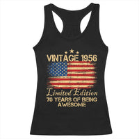 70th Birthday Racerback Tank Top Vintage 1956 Limited Edition 70 Year Old Birthday USA Flag