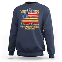 70th Birthday Sweatshirt Vintage 1956 Limited Edition 70 Year Old Birthday USA Flag