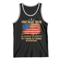 70th Birthday Tank Top Vintage 1956 Limited Edition 70 Year Old Birthday USA Flag