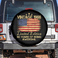 60th Birthday Spare Tire Cover Vintage 1966 Limited Edition 60 Year Old Birthday USA Flag