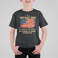 60th Birthday T Shirt For Kid Vintage 1966 Limited Edition 60 Year Old Birthday USA Flag