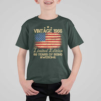 60th Birthday T Shirt For Kid Vintage 1966 Limited Edition 60 Year Old Birthday USA Flag