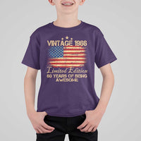 60th Birthday T Shirt For Kid Vintage 1966 Limited Edition 60 Year Old Birthday USA Flag