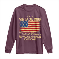 60th Birthday Long Sleeve Shirt Vintage 1966 Limited Edition 60 Year Old Birthday USA Flag