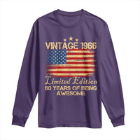 60th Birthday Long Sleeve Shirt Vintage 1966 Limited Edition 60 Year Old Birthday USA Flag