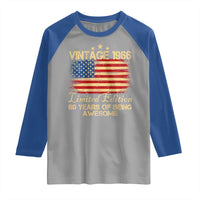 60th Birthday Raglan Shirt Vintage 1966 Limited Edition 60 Year Old Birthday USA Flag