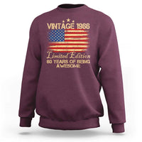 60th Birthday Sweatshirt Vintage 1966 Limited Edition 60 Year Old Birthday USA Flag