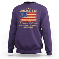 60th Birthday Sweatshirt Vintage 1966 Limited Edition 60 Year Old Birthday USA Flag