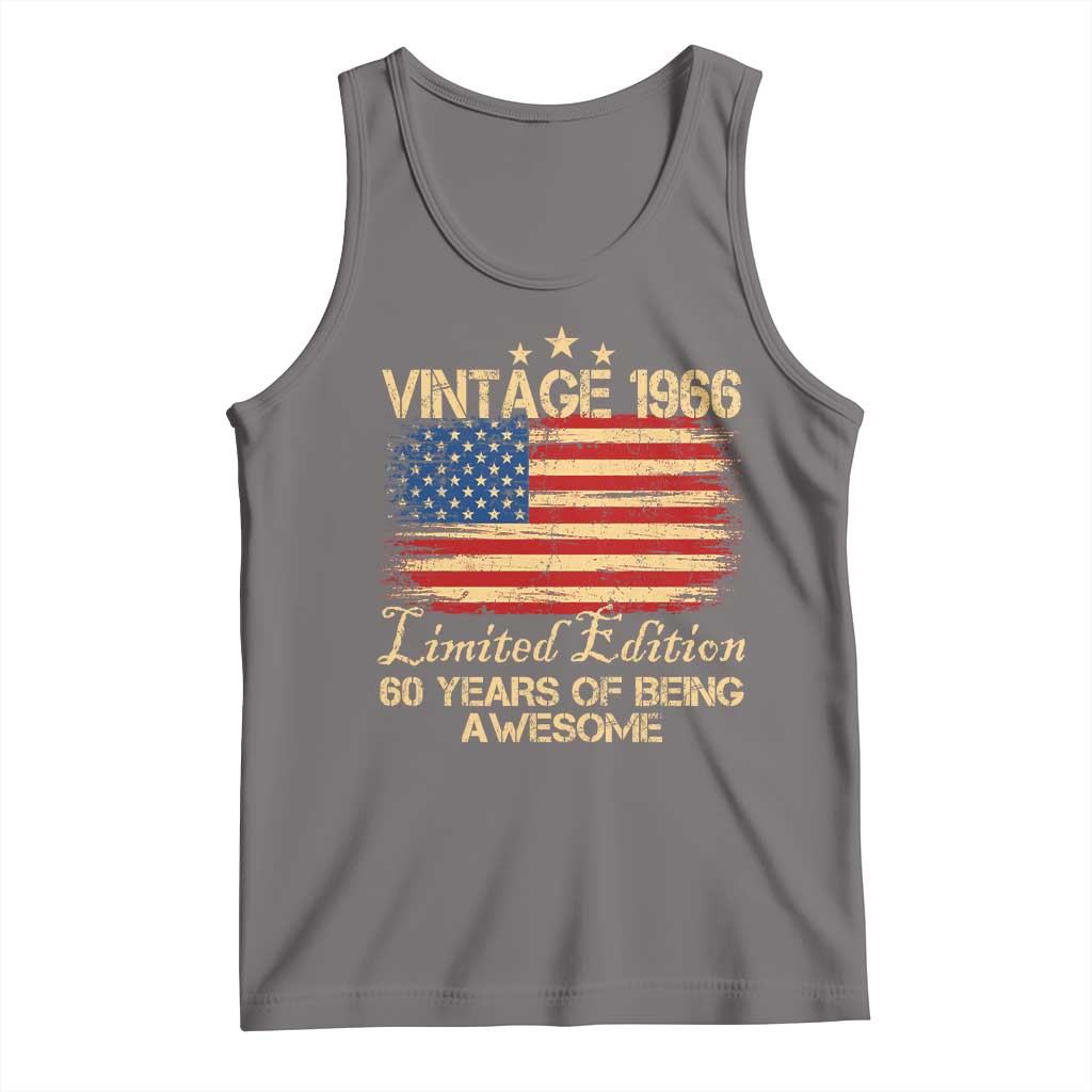 60th Birthday Tank Top Vintage 1966 Limited Edition 60 Year Old Birthday USA Flag