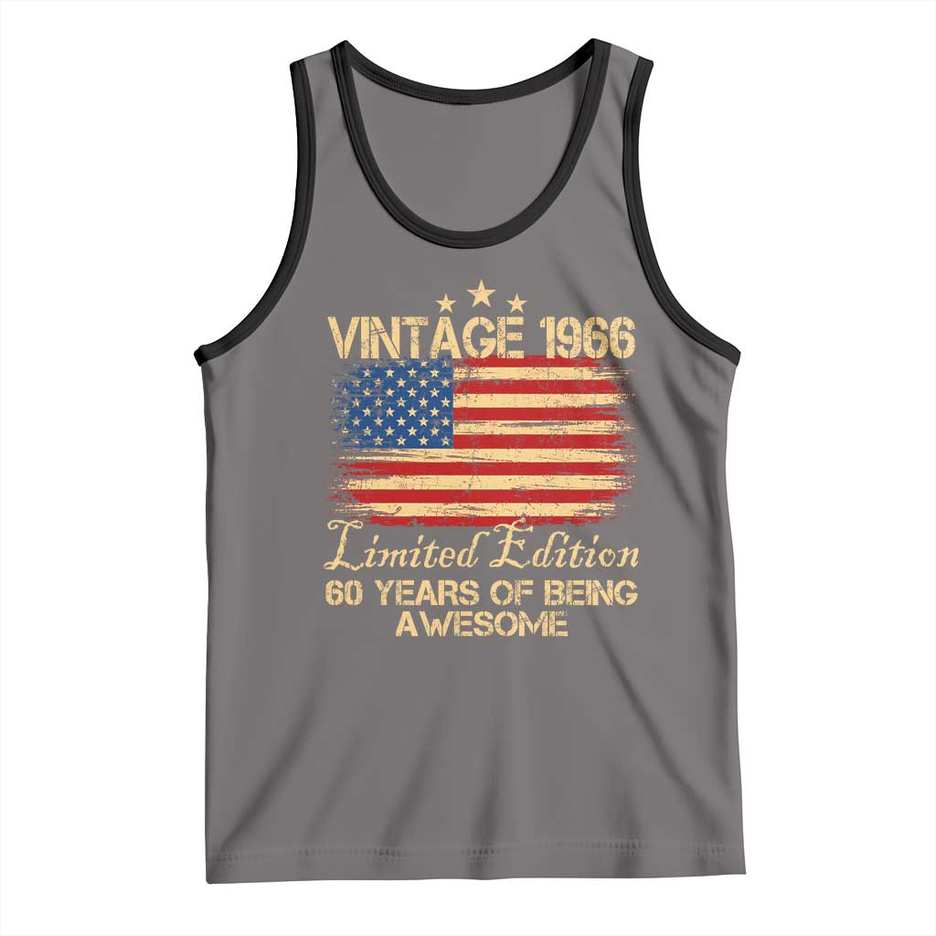 60th Birthday Tank Top Vintage 1966 Limited Edition 60 Year Old Birthday USA Flag