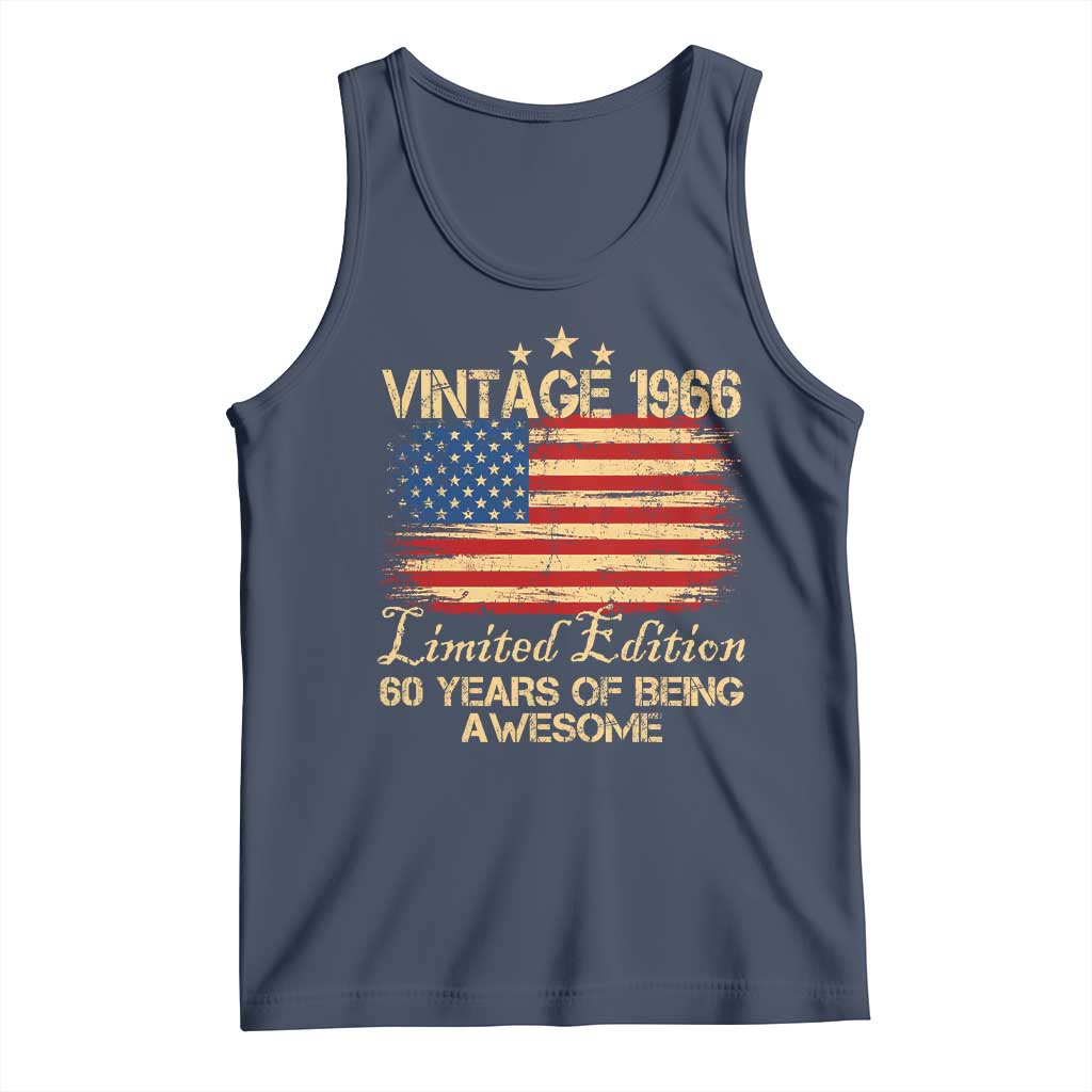 60th Birthday Tank Top Vintage 1966 Limited Edition 60 Year Old Birthday USA Flag