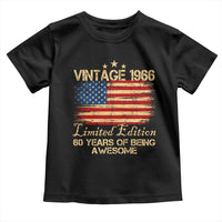 60th Birthday Toddler T Shirt Vintage 1966 Limited Edition 60 Year Old Birthday USA Flag