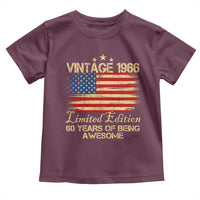 60th Birthday Toddler T Shirt Vintage 1966 Limited Edition 60 Year Old Birthday USA Flag