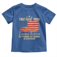 60th Birthday Toddler T Shirt Vintage 1966 Limited Edition 60 Year Old Birthday USA Flag