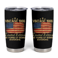 60th Birthday Tumbler Cup Vintage 1966 Limited Edition 60 Year Old Birthday USA Flag
