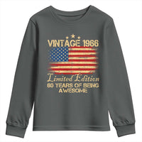 60th Birthday Youth Sweatshirt Vintage 1966 Limited Edition 60 Year Old Birthday USA Flag