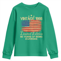 60th Birthday Youth Sweatshirt Vintage 1966 Limited Edition 60 Year Old Birthday USA Flag