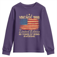 60th Birthday Youth Sweatshirt Vintage 1966 Limited Edition 60 Year Old Birthday USA Flag