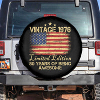 50th Birthday Spare Tire Cover Vintage 1976 Limited Edition 50 Year Old Birthday USA Flag