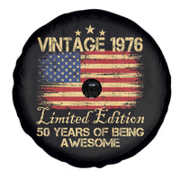 50th Birthday Spare Tire Cover Vintage 1976 Limited Edition 50 Year Old Birthday USA Flag