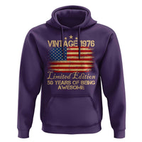 50th Birthday Hoodie Vintage 1976 Limited Edition 50 Year Old Birthday USA Flag