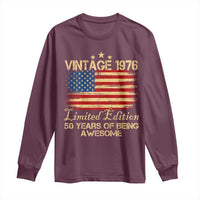 50th Birthday Long Sleeve Shirt Vintage 1976 Limited Edition 50 Year Old Birthday USA Flag