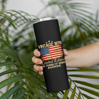 50th Birthday Skinny Tumbler Vintage 1976 Limited Edition 50 Year Old Birthday USA Flag