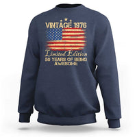 50th Birthday Sweatshirt Vintage 1976 Limited Edition 50 Year Old Birthday USA Flag