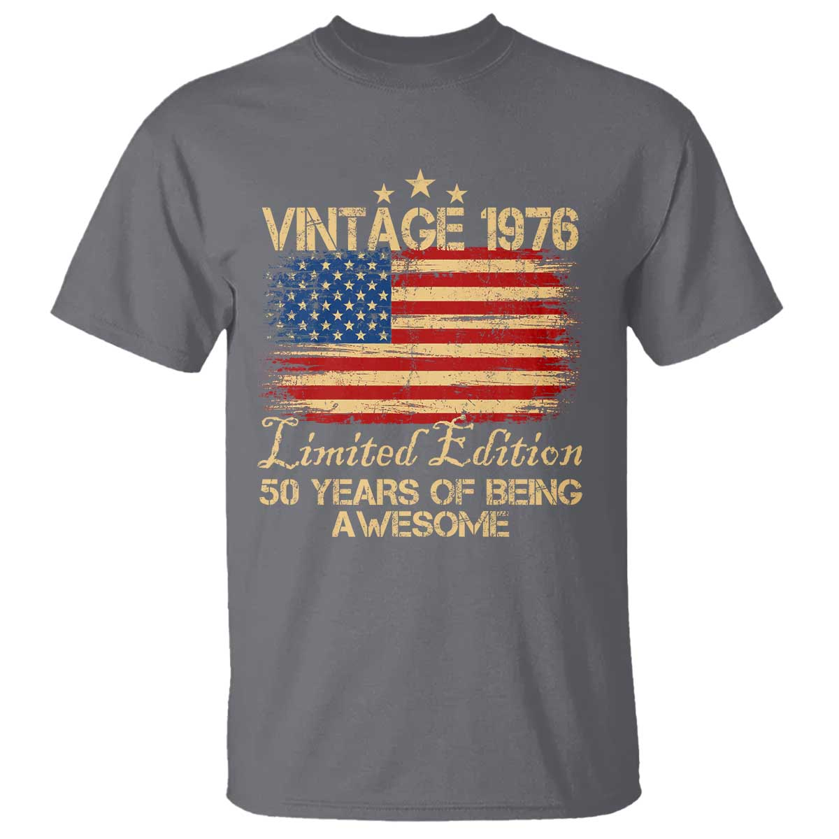 50th Birthday T Shirt Vintage 1976 Limited Edition 50 Year Old Birthday USA Flag