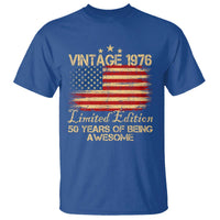 50th Birthday T Shirt Vintage 1976 Limited Edition 50 Year Old Birthday USA Flag