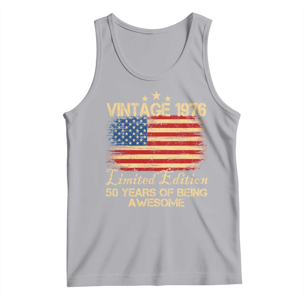 50th Birthday Tank Top Vintage 1976 Limited Edition 50 Year Old Birthday USA Flag