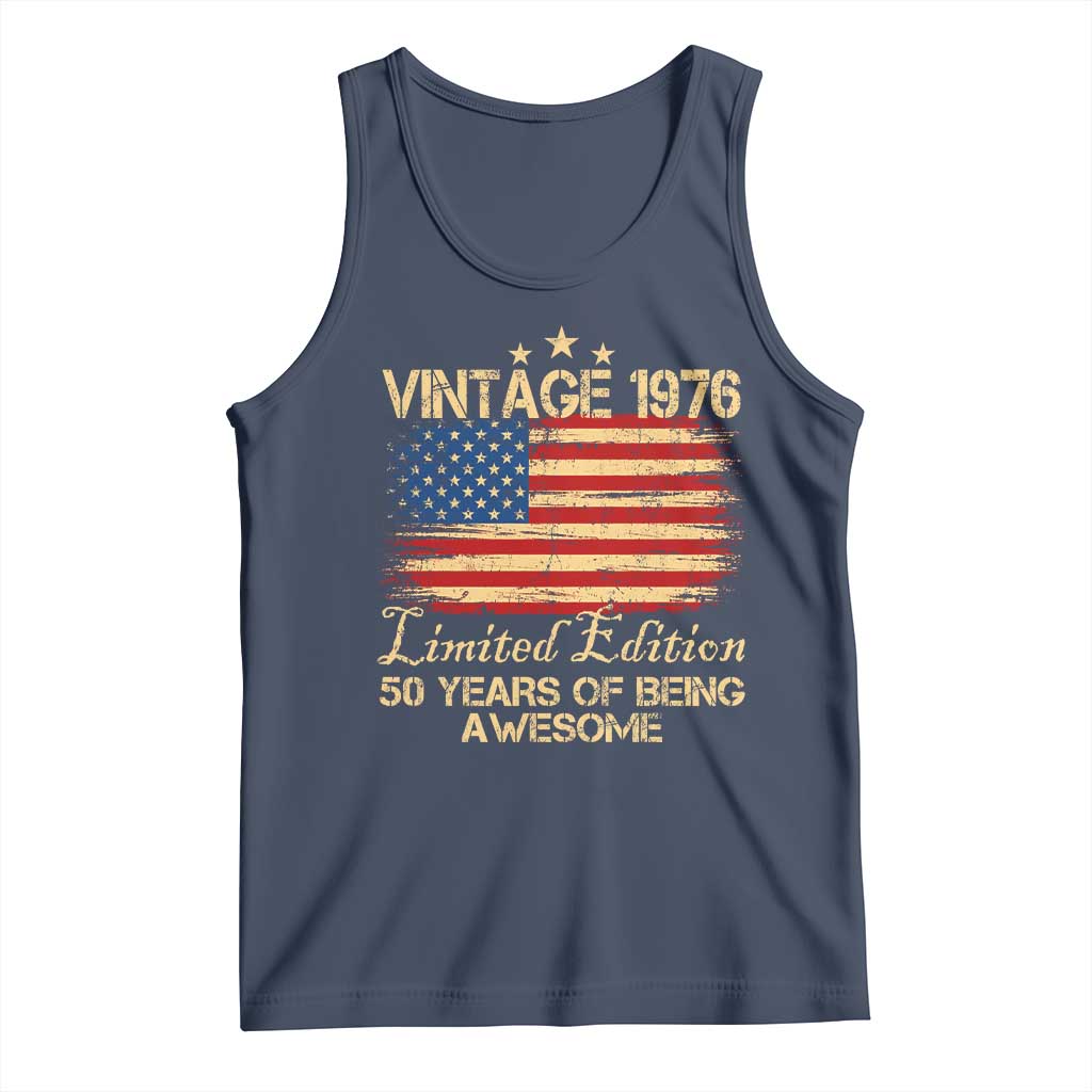 50th Birthday Tank Top Vintage 1976 Limited Edition 50 Year Old Birthday USA Flag