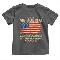 50th Birthday Toddler T Shirt Vintage 1976 Limited Edition 50 Year Old Birthday USA Flag
