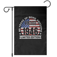 80th Birthday Garden Flag Vintage 1946 80 Year Old Birthday American Flag