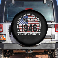 80th Birthday Spare Tire Cover Vintage 1946 80 Year Old Birthday American Flag
