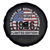 80th Birthday Spare Tire Cover Vintage 1946 80 Year Old Birthday American Flag