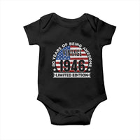 80th Birthday Baby Onesie Vintage 1946 80 Year Old Birthday American Flag