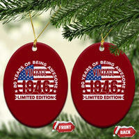 80th Birthday Ceramic Ornament Vintage 1946 80 Year Old Birthday American Flag
