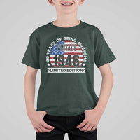 80th Birthday T Shirt For Kid Vintage 1946 80 Year Old Birthday American Flag