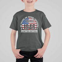 80th Birthday T Shirt For Kid Vintage 1946 80 Year Old Birthday American Flag
